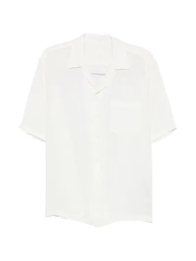 120% Lino Short-sleeve Camp-collar Shirt In White