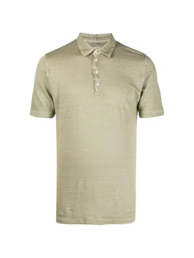 120% Lino Short-sleeve Polo Shirt In Green