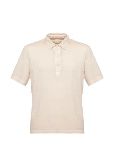 120% Lino Linen Cotton Polo Shirt Short Sleeves In Multi