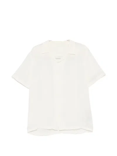 120% Lino Short-sleeved Camp-collar Shirt In Neutral