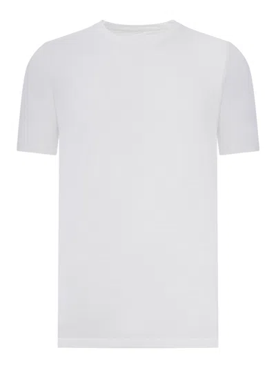 120% Lino Short-sleeved T-shirt In Linen And Cotton Blend In White