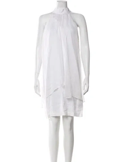Pre-owned 120% Lino Silk Knee-length Dress In Neutral
