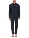 120% Lino Single-breasted Two-button Jacket In Blue