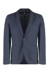 120% Lino Single-breasted Two-button Jacket In Blue