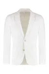 120% Lino Single-breasted Two-button Jacket In White