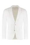 120% Lino Single-breasted Two-button Jacket In White