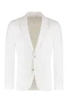 120% Lino Single-breasted Two-button Jacket In White