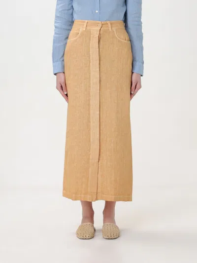 120% Lino Skirt  Woman Color Brown