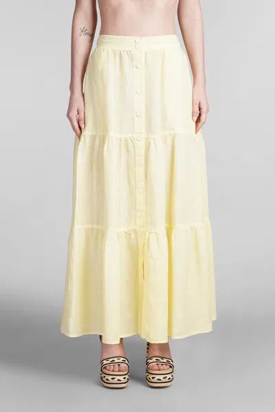 120% Lino Skirt In Yellow Linen