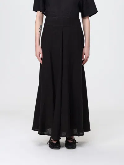 120% Lino Skirt Woman In Black