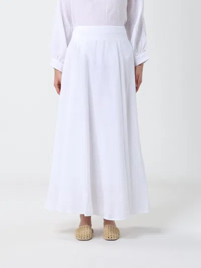 120% Lino Skirt Woman  In White