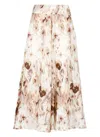 120% Lino White Cotton Skirt In Multi