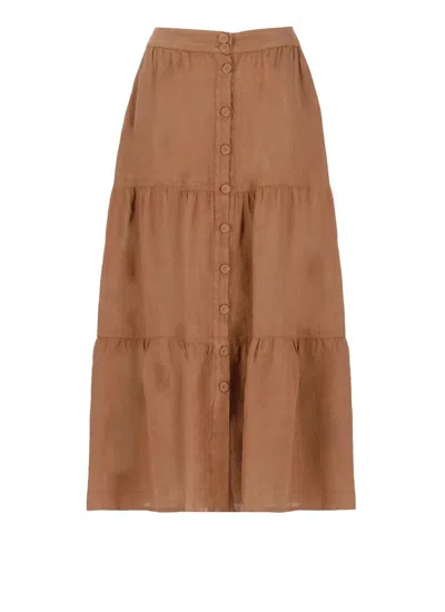 120% Lino Skirts Brown