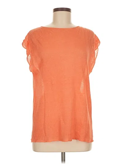 Pre-owned 120% Lino Sleeveless T-shirt In Orange