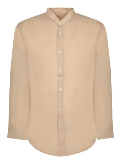 120% Lino Slim Fit Linen Shirt In Almond