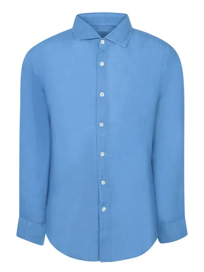 120% Lino Slim Fit Shirt In Indigo