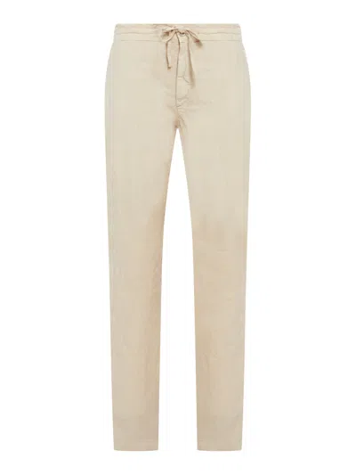 120% Lino Slim Linen Trousers In Neutrals