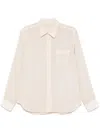 120% Lino Slub-textured Shirt In Neutral