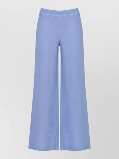 120% Lino Straight Cut Pants Lightweight Wide Leg