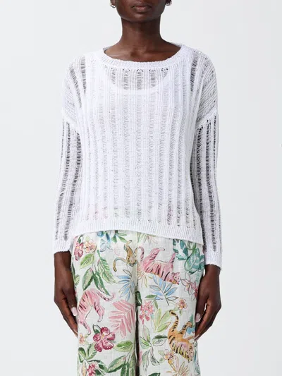 120% Lino Sweater Woman  In White