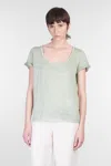120% Lino T-shirt In Green Linen