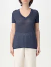 120% Lino T-shirt  Woman Color Navy