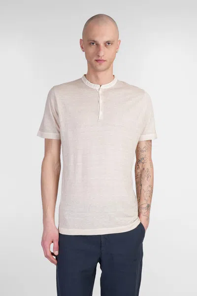 120% Lino T-shirt In Beige Linen In Neutral