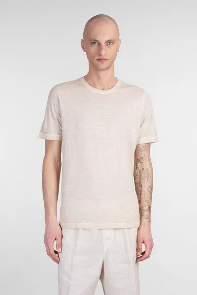 120% Lino T-shirt In Beige Linen In Neutral