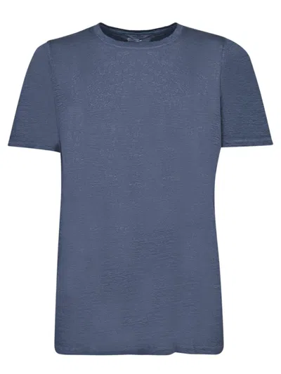 120% Lino Blue Linen T-shirt