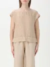 120% Lino Top  Woman Color Beige