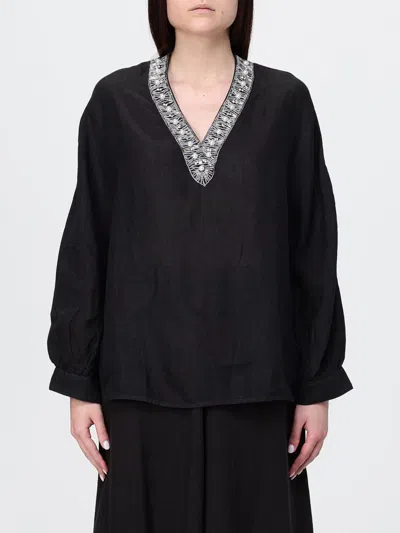 120% Lino Shirt Woman In Black