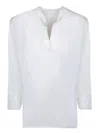 120% Lino White Linen Blouse