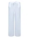 120% Lino Relaxed Wide-leg Linen Pants With Drawstring Waist