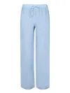 120% Lino Relaxed Wide-leg Linen Pants With Drawstring Waist
