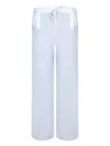 120% Lino Relaxed Wide-leg Linen Pants With Drawstring Waist