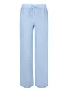 120% Lino Relaxed Wide-leg Linen Pants With Drawstring Waist