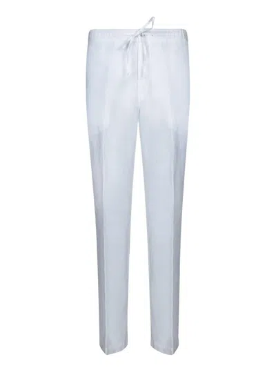 120% Lino White Drawstring Pants