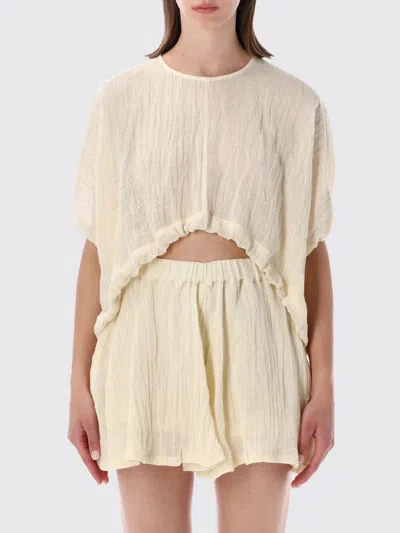 120% Lino T-shirt Woman In Neutral