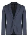 120% Lino Single-breasted Two-button Jacket In Blue