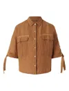 120% Lino Shirt In Brown Linen