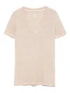 120% Lino V-neck Linen T-shirt In Neutral