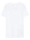 120% Lino V-neck Linen T-shirt In White