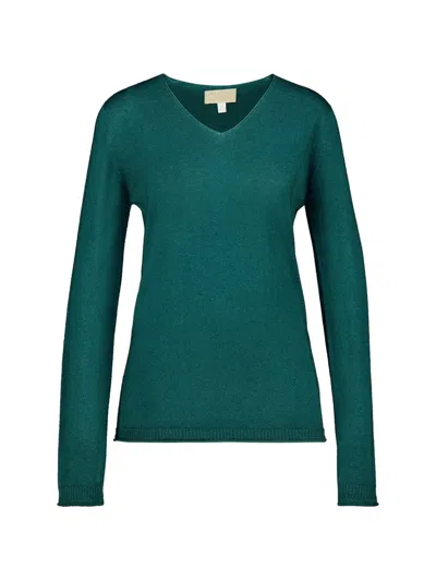 120% Lino V-neck Sweater In Animal Print