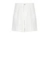 120% Lino Elasticated-waist Linen Shorts In White