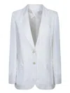 120% Lino White Linen Jacket In White