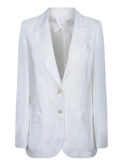 120% Lino White Linen Jacket
