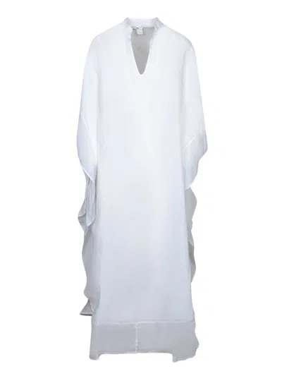 120% Lino White Linen Kaftan Dress