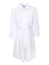 120% Lino White Linen Mini Dress In White