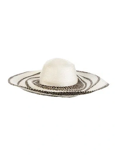 Pre-owned 120% Lino Wide Brim Hat In Neutrals