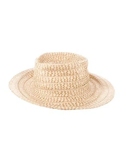 Pre-owned 120% Lino Wide Brim Sun Hat W/tags In Neutral
